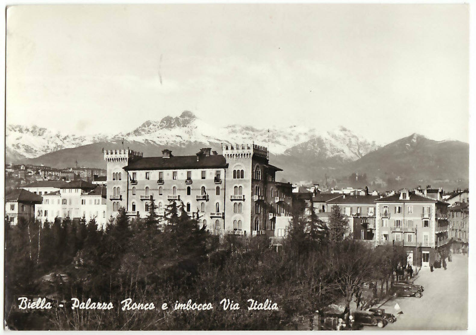 BIELLA - PAL. RONCO E IMBOCCO VIA ITALIA - VIAGG. 1960-