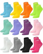12-Pair Women's Ankle Socks, Colorful Comfortable Lightweight Breathable Athl...