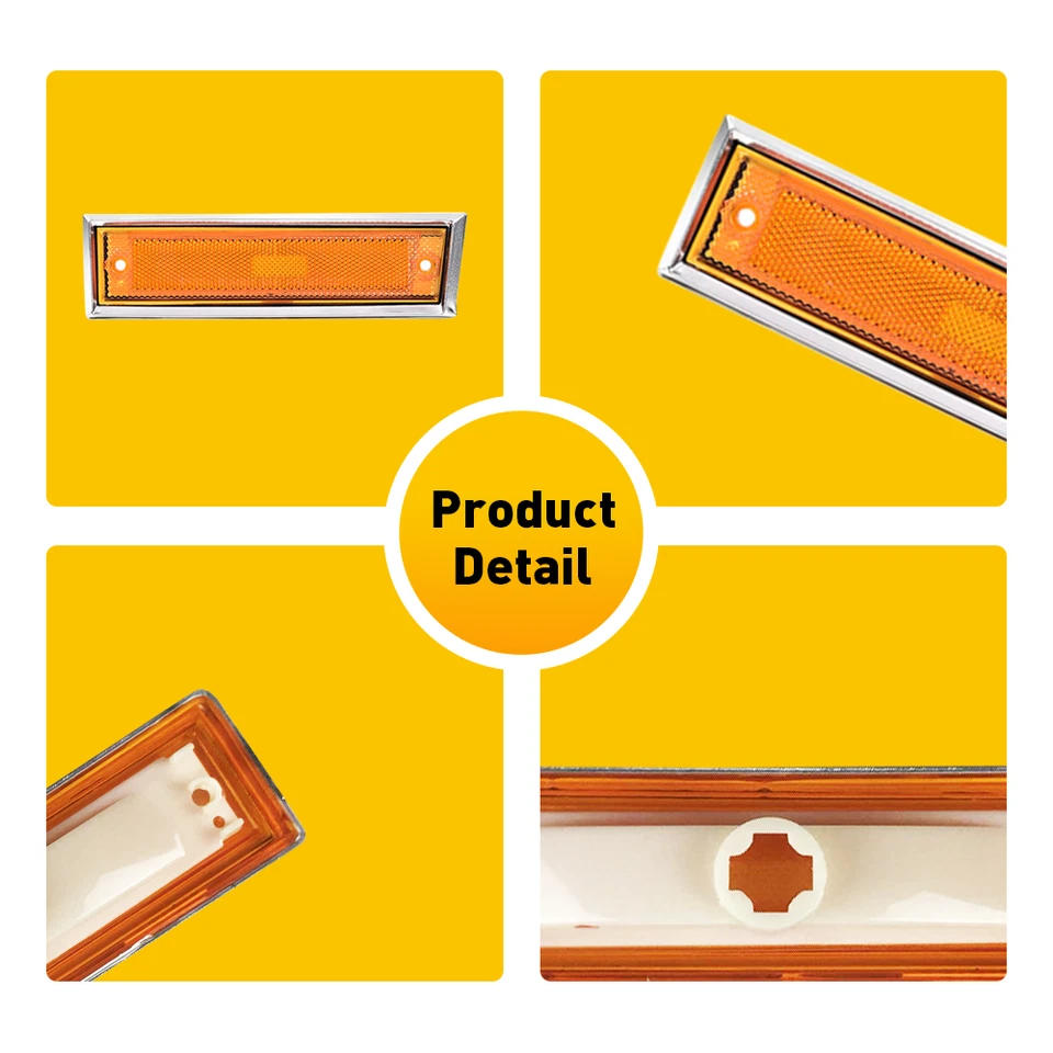 Par de luces de señalización delanteras laterales para 81-91 Chevrolet C10 C20 C30 GMC C1500 C2500 Foto 4 de 4