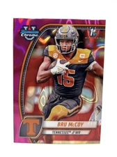 Bru McCoy (RC) #28 Tennessee 2024 1st Bowman University Chrome Pink Lava