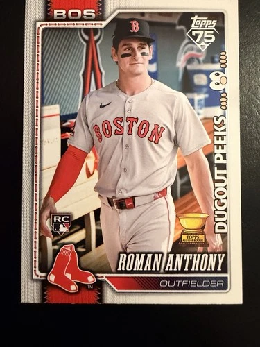 ROMAN ANTHONY - 2026 Topps Series 1 "Dugout Peeks" SSP Image Variation RC #189!!