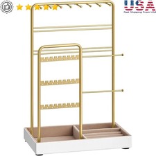 Jewelry Organizer Stand Necklaces Earrings Rings Bracelets Tangle-Free Display