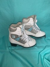 Soft Cameo Girls Youth Ice Skates, Very Gently Used, white and teal, Size 1,