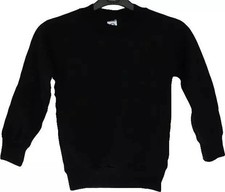 Kids Plain School Jumper Crew Neck Fleece Sweatshirt Boys Girls Winter Uniform