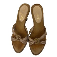 CHANEL Mules Open Toe Women's Slightly Used Size EU35/US4.5