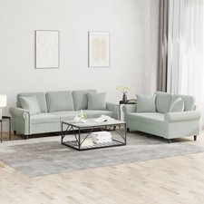 Sofagarnitur mit Kissen Sofa Sessel Couch Sitzgruppe Wohnzimmer Samt vidaXL
