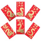 6 Stück 2025 Chinesisches Schlangenjahr Hongbao rote Umschläge Glücksgeldpakete