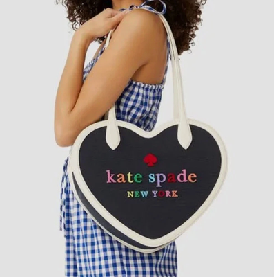 Kate Spade Rainbow Collection Love Shack Heart Tote Blue Multi