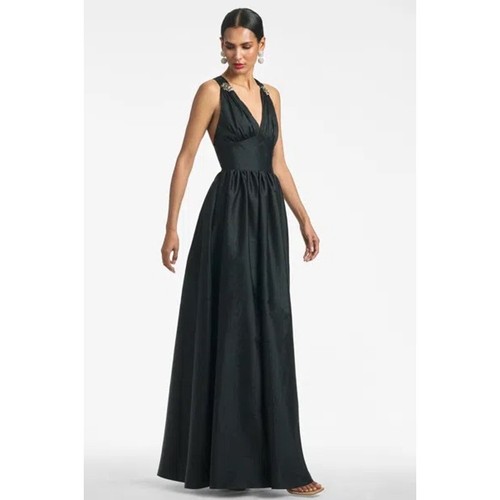 Sachin & Babi Neu mit Etikett Kenzia Brosche verziert schwarzes Kleid Gr: 8 Ret$ 895 AKTUELL! - Bild 3 von 8