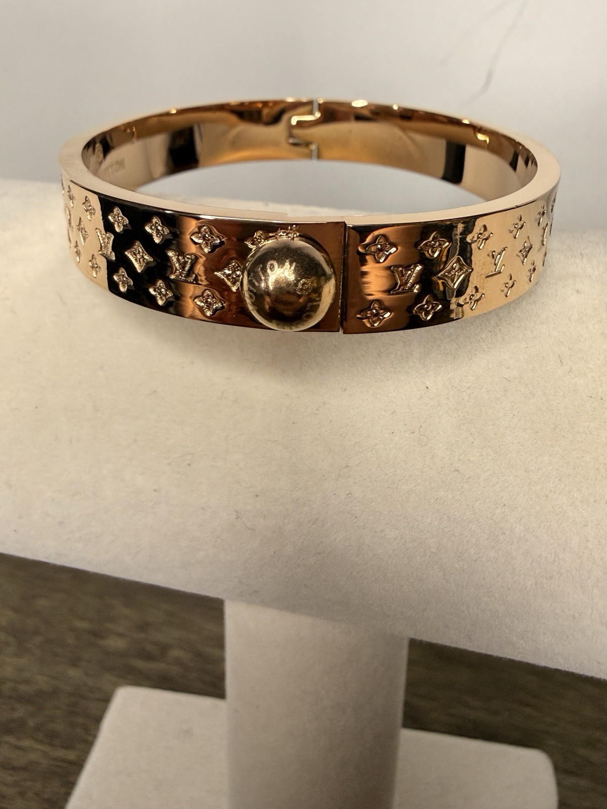 Gold Monogram Bangle Bracelet - image 2