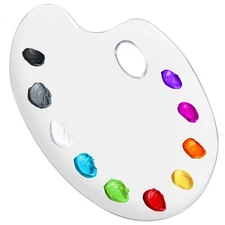 9.5" x 13.8" Clear Oval-Shaped Acrylic Painting Palette, Art Paint Mixing Tray