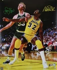 Magic Johnson & Larry Bird Signed 16x20 Vertical Spotlight Photo BAS W #4W062856