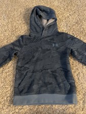 Under Armour Youth Boys YSM Fleece Pullover Hoodie Sweatshirt Blue Camo