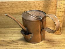 Vintage Copper Oil Can / Pourer / Watering Can with pouring spout + drip catcher