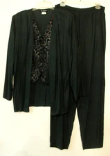 #7134 PRETTY!! NEW VINTAGE 'BE SMART' DARK GREEN PANT SET W/FAUX VEST SIZE 11/12