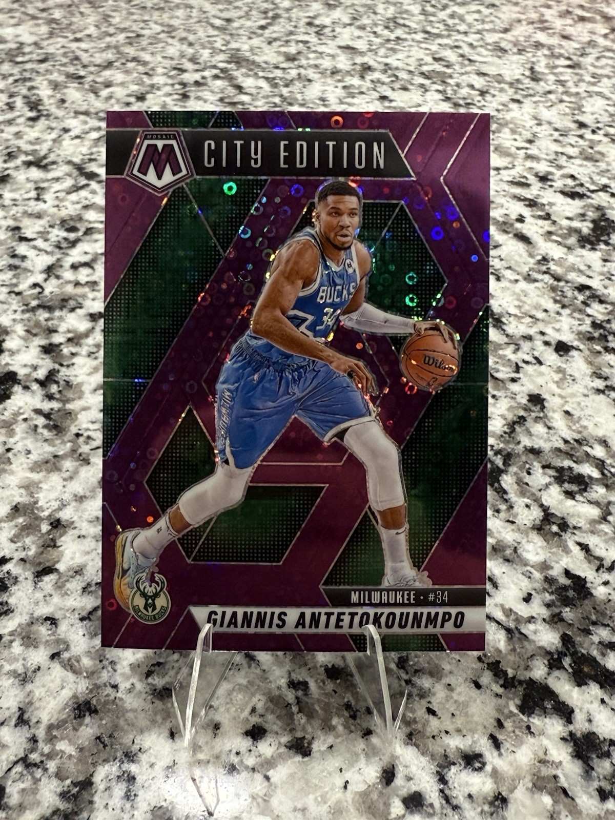 2024-2025 Panini - Mosaic Basketball #282 Giannis Antetokounmpo Purple Disco /50