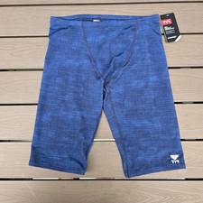 TYR Durafast Solid Navy Sandblasted Drawstring Boy Men's Swim Jammer Size 30 New