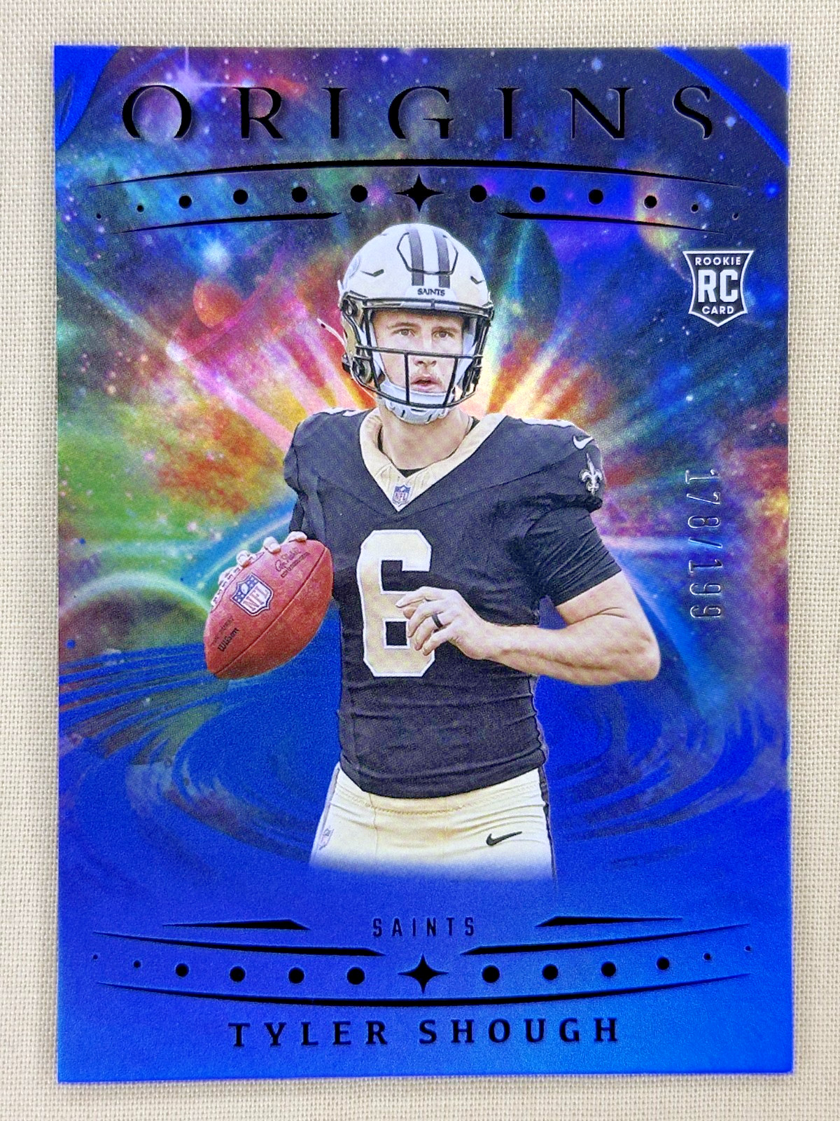 2025 Panini Origins Tyler Shough RC Holo Blue /199 New Orleans Saints QB #117