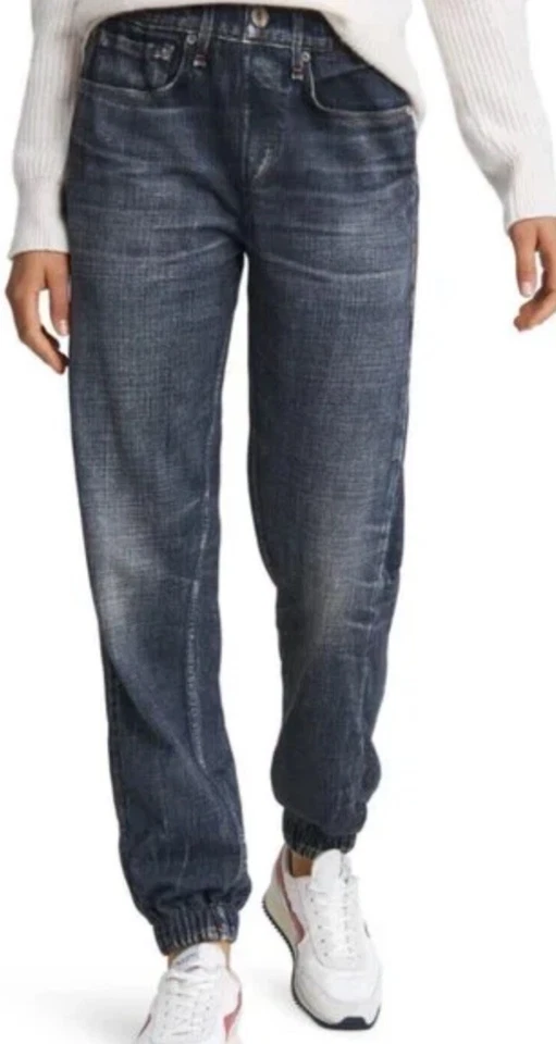 Auténticos pantalones de mezclilla sintética RAG & BONE MIRAMAR JOGGERS trompe-l'oeil MEREST ESTAMPADOS XS Foto 2 de 4