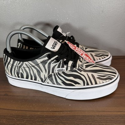 Vans Shoes Womens 8 Black White Doheny Decon Zebra Pattern Skate Sneakers