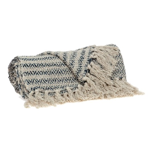 Beige and Taupe Diamond Weave Handloom Throw - Picture 2 of 9