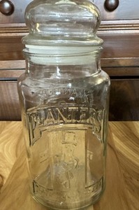 Vintage 1981 75th Anniversary Planters Peanut Glass Jar with Lid