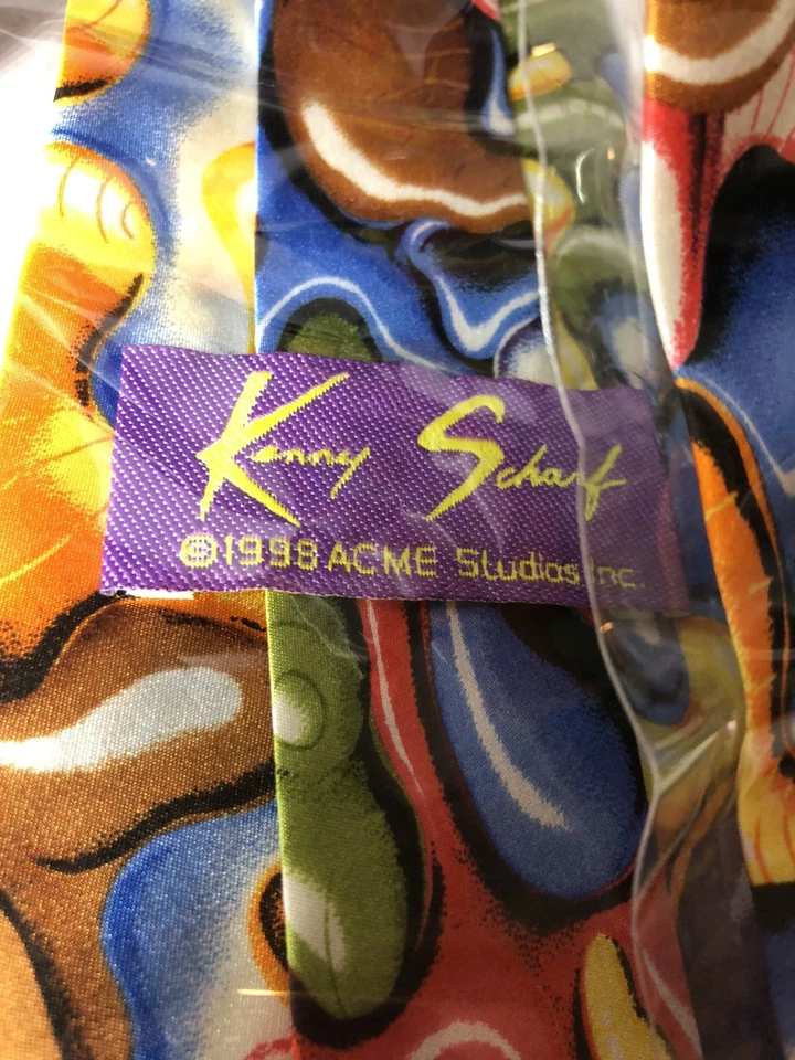 Gravata ACME Studio “Obglob” 100% seda por artista pop KENNY SCHARF NOVA Lok Glob - Imagem 4 de 4