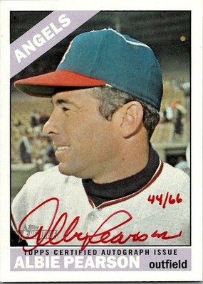 2015 Topps Heritage ALBIE PEARSON California Angels RED INK AUTO 44/66