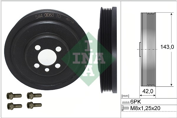 1X Ina 544 0083 20 Riemenscheibensatz Kurbelwelle FüR Seat Cupra-image