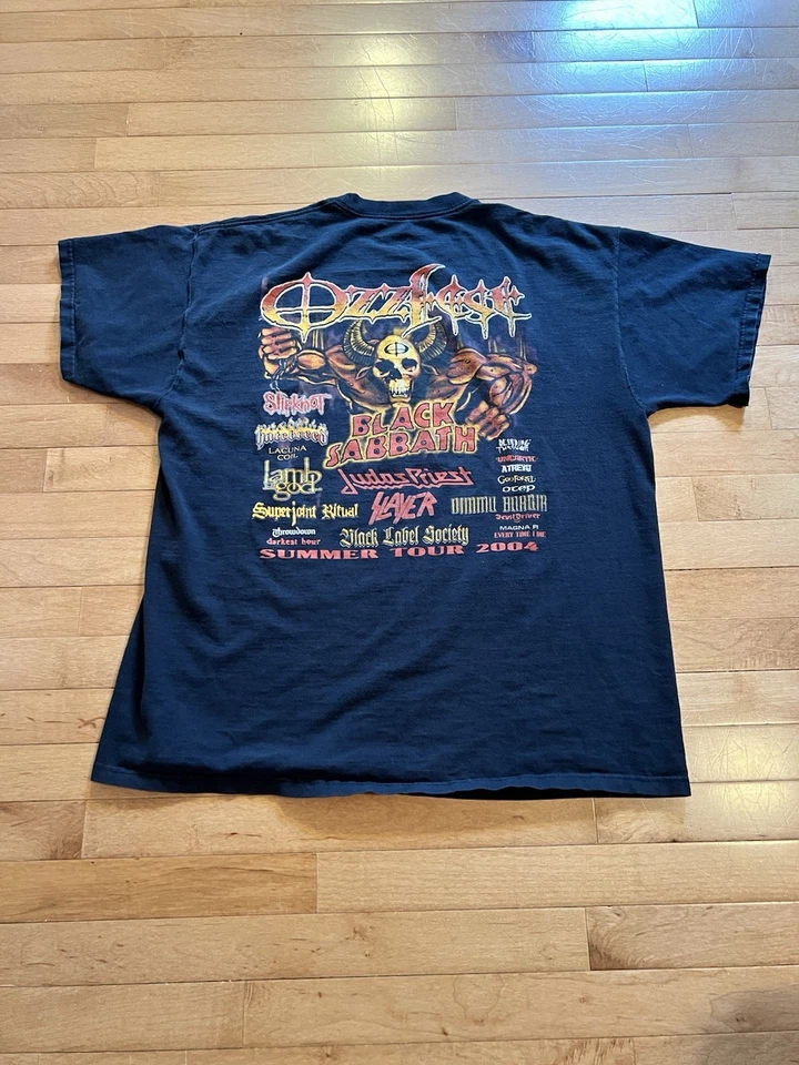 Camiseta Ozzfest 2004 Vintage Gira de Conciertos Talla XL Negra Ozzy Osbourne Metal Rock Foto 3 de 4