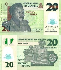 Nigeria 20 naira 2019 P-34o UNC