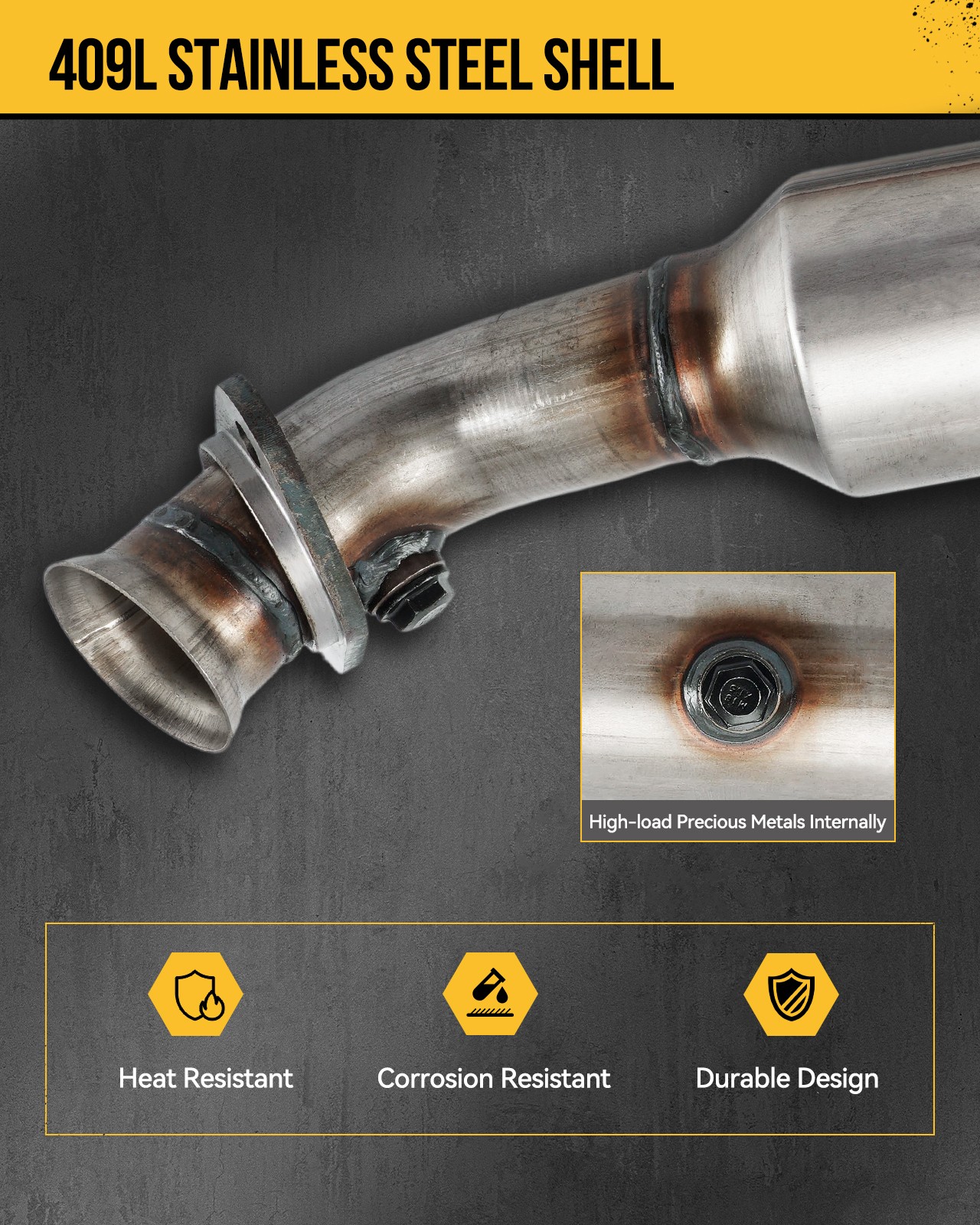 Universal Catalytic Converter For 1979-1989 Lotus Esprit & 1992 Pontiac Grand Am