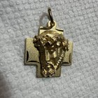 Jesus Religious Medal Pendant | 24k Gold Plated Catholic Pendant Over .925 Silvr — photo 2