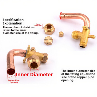 Three Way Brass Valve for Air Conditioning Units HVAC Refrigeration Use