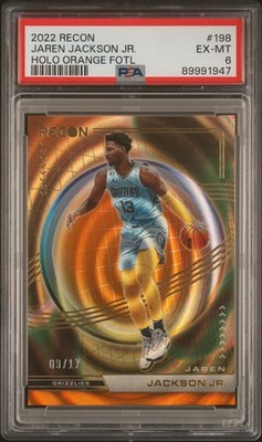 2022 PANINI RECON HOLO ORANGE FOTL #198 JAREN JACKSON JR. 9/17 PSA 6