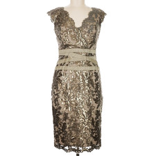 Tadashi Shoji Lace Inset Sequin Cocktail Dress Mother of the Bride Groom Wedding