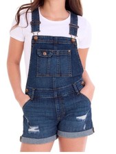 Jordache Dark Blue Denim Short Overalls