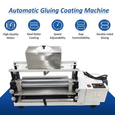 Steel Roller 110V 15.35In Automatic Gluing Coating Machine Dual-Sided White Glue