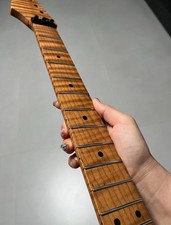 AAAA Reverse headstock Floyd nut 22fret Roasted flame Maple Electric guitar neck
