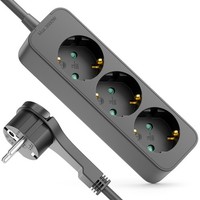Steckdosenleiste 3-Fach Mehrfachsteckdose 1,4M Kabel Flachstecker Steckerleiste
