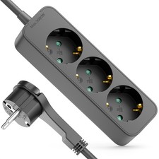 Steckdosenleiste 3-Fach Mehrfachsteckdose 1,4m Kabel Flachstecker Steckerleiste