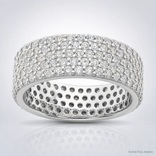 Sterling Silver Rhodium-Plated 6mm CZ Eternity Band