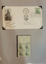 1958 Honoring Lajos Kossuth First Day Issue Envelope w 4c Stamp Block 