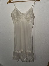 VTG Romantic Off White Sheer  Lace Nighttime Slip Dress Lingerie No Size