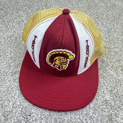 Vintage AJD USC Trojans Hat Cap Snap Back Size L Mesh Snapback Made USA