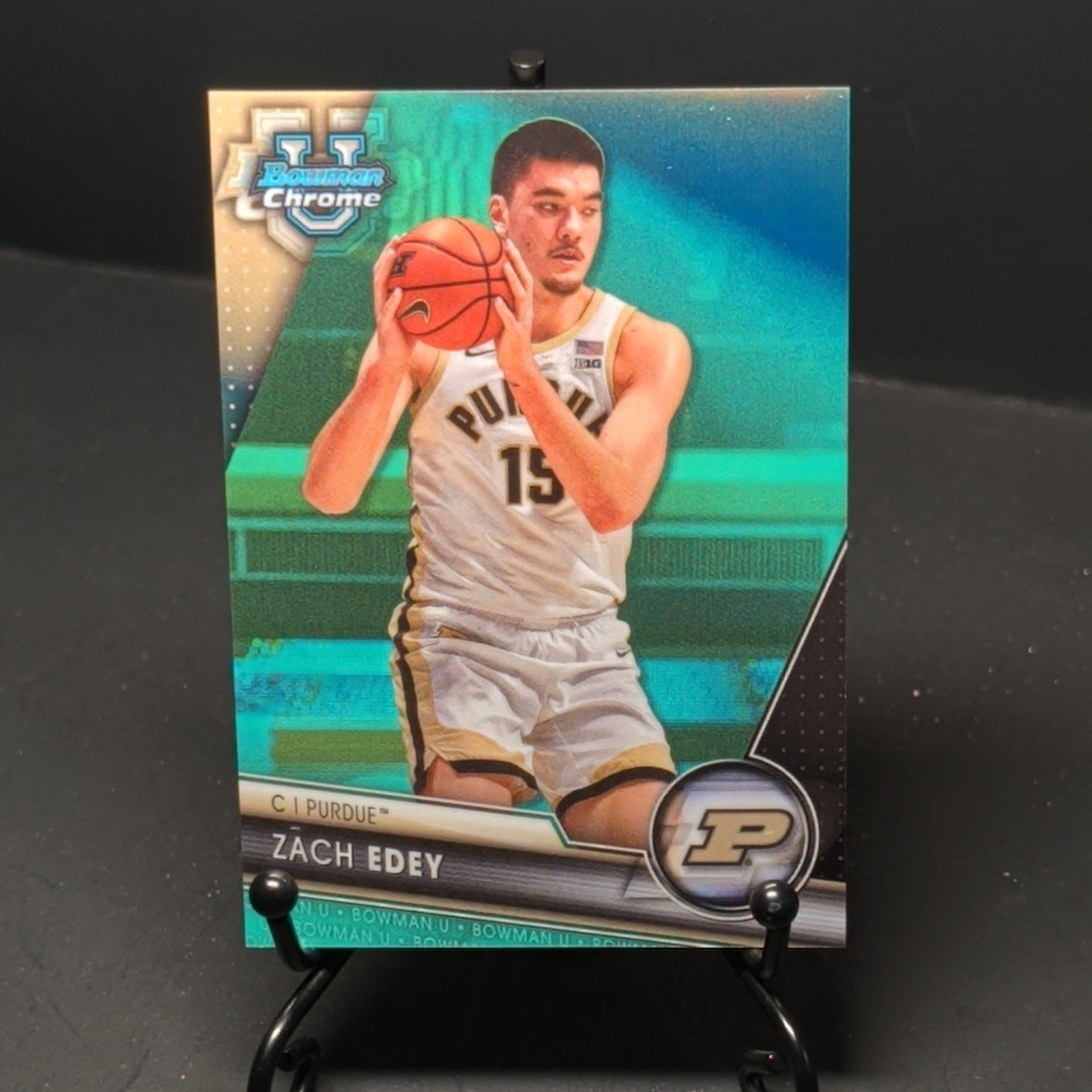 2023-24 Bowman Chrome U Basketball /299 Zach Edey Aqua Refractor Purdue POY