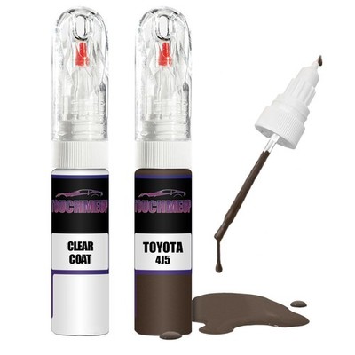 Lackstift für TOYOTA DARK BROWN 4J5 + Klarlack Pinsel Kratzer Fix Kit