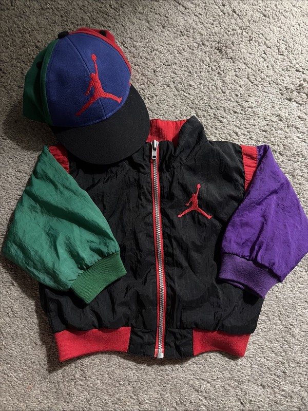 vintage nike Jordan baby jacket and hat