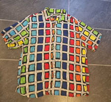 VTG JAMS WORLD MEN'S RAYON GEOMETRIC SHAPES COLORFUL SHIRT SZ L