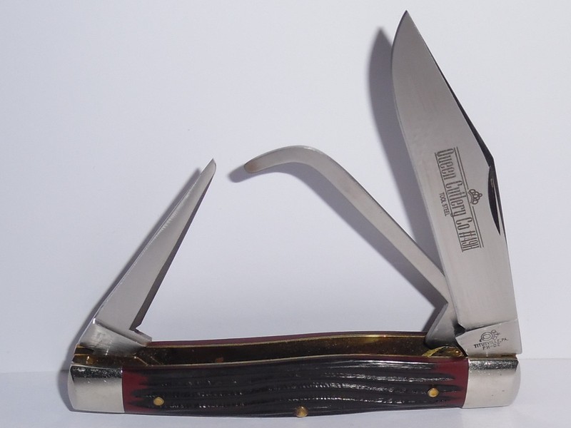 QUEEN CUTLERY USA 49H HORSE PICK STOCKMAN KNIFE WITH PUNCH. NEVER USED. DELRIN.